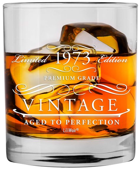 PRICES MAY VARY. ✅ Memorable Gift for a Milestone Birthday. Cheers to 51 Years! Best 51st Birthday Gift! It is The Perfect Present for Your Brother, Sister, Daughter, Son, or Even a Friend Turning 51 ✅ Unique and Timeless Custom Design Whiskey Glass Proudly Printed in the USA. This 1973 Birthday Gift Can Be Used As Part of Your 51st Birthday Party Supplies and Decorations, which Everybody will Definitely Remember. Good Decor Idea for Any Fun 51 st Anniversary ✅ The Premium Imprint Creates a Vibr Glass For Men, 82nd Birthday, 45th Birthday Gifts, 55th Birthday Gifts, 52 Birthday, 75th Birthday Gifts, 25th Birthday Gifts, 41st Birthday, 70th Birthday Gifts