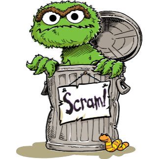 Sesame Street - Oscar Scram Oscar The Grouch Drawing, Sesame Street Oscar, Tiny Tank, Trending Graphic Tees, Sesame Street Characters, Fraggle Rock, Oscar The Grouch, Sleeve Packaging, Graphic Tee Design