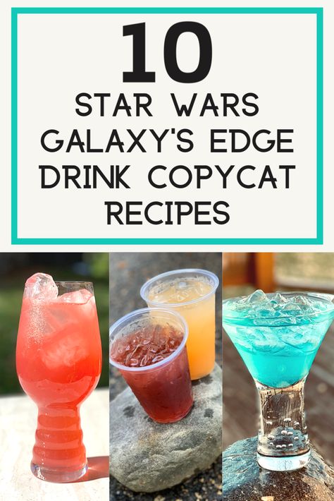 Here’s 10 Disney Galaxy’s Edge copycat drink recipes! Oga would want you to enjoy one at home while waiting to see her again 🍸#starwars #galaxysedge #ogascantina #disneyland #disneyworld #disneydrinks #alcoholicdrinks #monin #drinkrecipes #starwarsbirthday #starwarsfood #disneyparks #disneyfood Galaxys Edge Copycat Recipes, Star Wars Drinks Non Alcoholic, Star Wars Themed Drinks, King Neptune Drink, Disney Drinks Alcohol, Disney Recipes Copycat, Disneyland Copycat Recipes, Disney Inspired Drinks, Disneyland Food Recipes