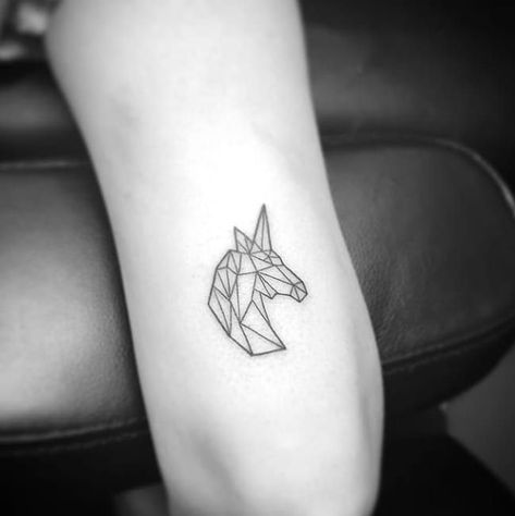 Small Unicorn Tattoo, Unicorn Tattoo Designs, Hogwarts Tattoo, Unicorn Tattoo, Just Disappear, Mythological Creature, Unicorn Tattoos, Amazing Tattoos, Neck Tattoo For Guys