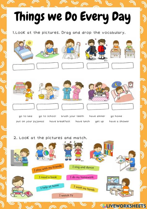 My Day Routine For Kids, Daily Routine Activities Worksheets, Daily Activities Worksheet, Daily Routine Activities For Kids, Grade 3 English Worksheets, Days Worksheet, Daily Activities For Kids, Grade 3 English, Daily Routine Worksheet