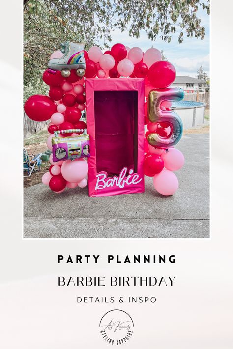 Barbie birthday, birthday party, party for girls, 5 year old birthday, diy birthday party Five Year Old Barbie Birthday, 5 Year Birthday Party Ideas Barbie, Four Year Old Barbie Birthday, Three Year Old Barbie Birthday Party, 6th Barbie Birthday Party, Birthday Party Ideas For 5 Year Girl, 4 Year Birthday Party Barbie, Barbie Birthday Party 3 Year, 4th Barbie Birthday Party