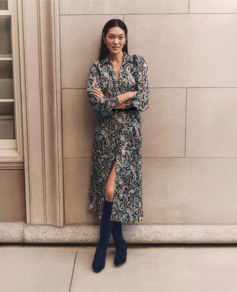 Floral Belted Shirtdress One And Done, Ann Taylor Petite, Petite Dress, Long Sleeve Dresses, Feminine Dress, Sleeve Dresses, Trendy Clothes For Women, Petite Fashion, Work Attire