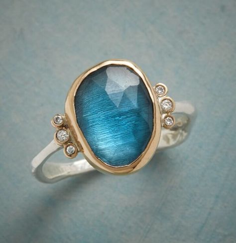 Artisan Rings, Aquamarine Rings, Handmade Rings, Unique Gemstones, Oxidized Sterling Silver, Contemporary Jewelry, Sterling Silver Bands, Sparkle Diamonds, Unique Rings