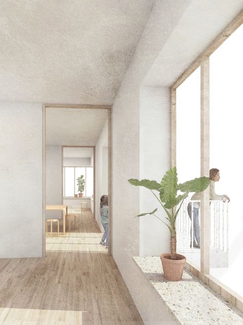 Competition proposal by White Arkitekter Collage Architecture, Building A Container Home, Architecture Collage, Architecture Graphics, Interior Illustration, Interior Rendering, Architectural Drawing, Architecture Rendering, Architecture Illustration