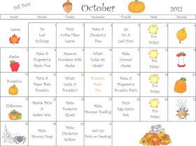 The Thoughtful Spot Day Care: October Calendar Preschool Calendar, October Activities, Cool Calendars, October Calendar, School Lesson Plans, Preschool Activities Toddler, Thematic Units, School Administration, Nursery School