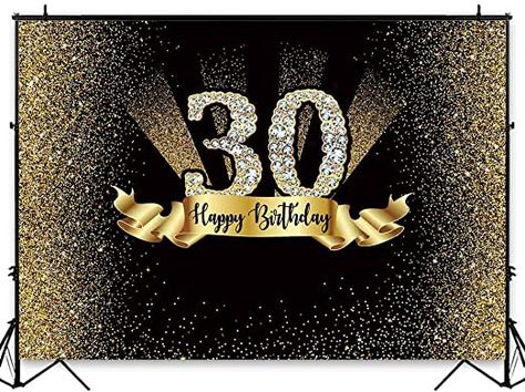 Amazon.com : Funnytree 7x5ft Gold and Black 30th Birthday Photography Backdrop Adult Golden Glitter Diamonds Shiny Background Thirty Years Old Age Party Decoration Photo Banner Photobooth Props : Electronics 50th Birthday Backdrop, Geode Cake Wedding, Shiny Background, Geode Wedding, Log Candles, Led Balloons, Wedding Send Off, Birthday Photography, Golden Glitter