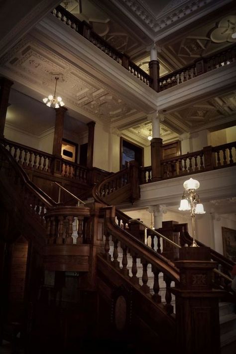 #interior #luxury, dark wood Dark Academia Mansion Interior, Old Mansion Aesthetic, Dark Academia Mansion, Old Mansions Interior, Dark Mansion, Mansion Aesthetic, Old Money House, Luxury Houses Mansions, Entry Stairs