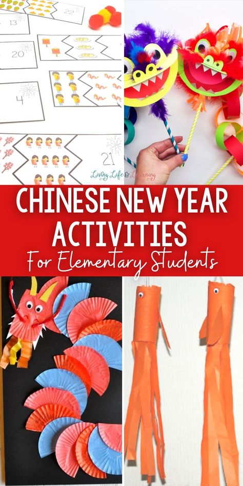 Chinese New Year is a festive time of year where families get together to celebrate. If you're a teacher or a homeschool parent looking for fun Chinese New Year activities for elementary students, look no further! These activities are educational and engaging and will help teach your child about the traditions and customs of the Chinese New Year. Happy celebrating! Chinese New Year Ideas For Kids, Chinese New Year Stem Activities, Chinese New Year Classroom Activities, Chinese New Year Kids Activities, Chinese New Year Games For Kids, Lunar New Year Activities For Kids, Chinese New Year Activities For Kids, Chinese New Year Ideas, Chinese Activities