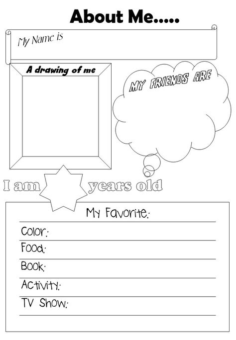 Printable About Me Worksheet Free Orientation Activities For Kids, Orientation Activities, About Me Worksheet, School Prospectus, Me Worksheet, Worksheet Preschool, All About Me Worksheet, Get To Know You Activities, Infant Classroom