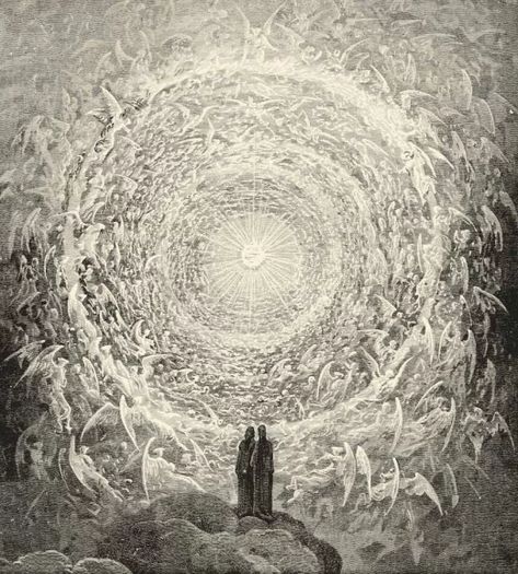 "PARADISE" FOR "DANTE'S INFERNO" BY GUSTAVE DORE Divine Order, Divina Commedia, Dantes Inferno, Gustave Dore, Esoteric Art, Dante Alighieri, Occult Art, Biblical Art, Mystical Art