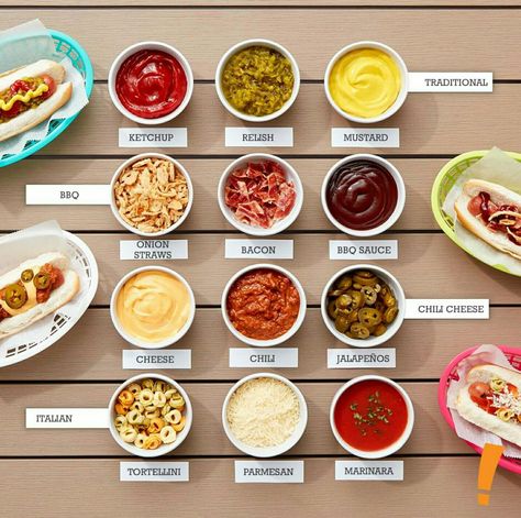 Halloweenie Roast, Hot Dog Buffet, Hot Dog Bar Toppings, Hot Dog Party, Hot Dog Toppings, Barbeque Party, Hot Dog Bar, Abby Cadabby, Hot Dog Stand