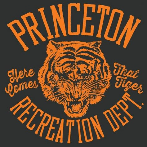 Princeton Tigers | Frank Ozmun Graphic Design | Chicago Tiger Graphic Design, Study Tee, Princeton Tigers, Graphics Layout, College Logo, Inspirational Tees, Ivy League, Badge Design, Jersey Design