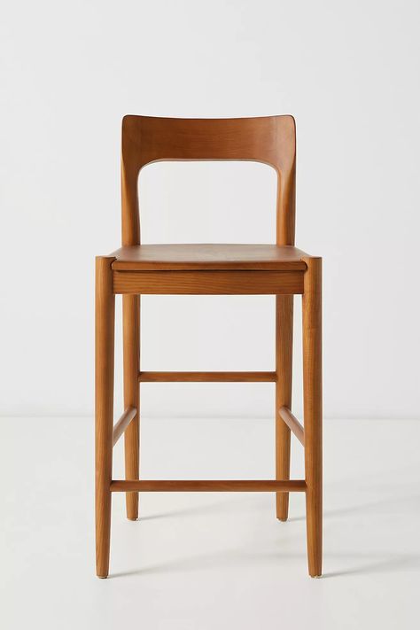 Heritage Counter Stool | Anthropologie Modern Counter Stools With Backs, Aesthetic Advice, Styling Services, Kursi Bar, Becki Owens, Wood Counter Stools, Stools For Kitchen Island, Upholstered Accent Chairs, Modern Stools