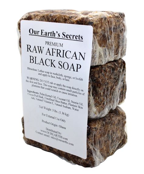 PRICES MAY VARY. 100% Natural Raw African Black Soap - Premium Product Origin: Ghana 3 Lbs. (2721 grams) of Premium Raw African Black Soap Ingredients: Palm Kennel Oil, Coconut Oil, Stearin Oil, Cocoa Pod Husk, Unrefined Shea Butter, Plantain Skin Ash, Natural Vitamin E, Natural Sodium, Water Our Earth's Secrets brand Our Earth's Secrets Premium Raw African Black Soap    Our earth's Secrets Premium Raw African Black Soap is made in Ghana from traditional African recipe and techniques. It does no African Recipe, Raw African Black Soap, African Soap, Coconut Oil Face Mask, Diy Coconut Oil, Unrefined Shea Butter, African Black Soap, Palm Kernel Oil, Our Earth