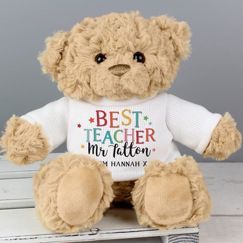 Sassy Bloom are pleased to present this lovely Teddy Gift for Teachers  This cute and cuddly teddy bear is perfect for thanking your teacher at the end of term!You can personalise this teddy with up to 2 lines.Teachers Name - Up to 20 characters.Message Line - Up to 20 characters."Best Teacher" is fixed text and cannot be changedPersonalisation will appear as entered on the name, please avoid using fixed upper case.The message will appear in fixed uppercase.(Our bear is suitable for ages 36 mont Kirchen Design, Valentines Day Teddy Bear, Personalised Teddy Bears, Blue Names, Pink Names, Teddy Bear Gifts, Cuddly Teddy Bear, Teddy Bear Girl, Cute And Cuddly