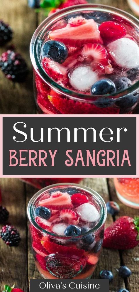 Summer Berry Sangria, Sangria White, Easy Sangria, Berry Sangria, Moscato Wine, Jello Shot, Sangria Recipe, Alcoholic Beverage, Sangria Recipes