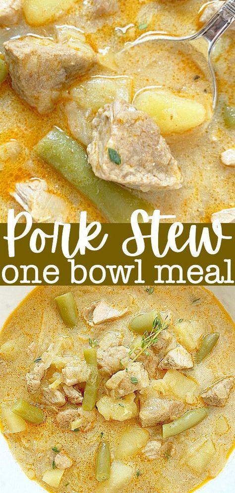 Soup Using Pork Roast, Pork Stewing Meat Recipes, Stew With Pork Meat, Soup With Pork Chops, Pork Stew Meat Recipes Air Fryer, Recipes Using Pork Broth, Pork Stew Meat Recipes Crock Pot, Soup Using Pork, Recipes Using Pork Stew Meat