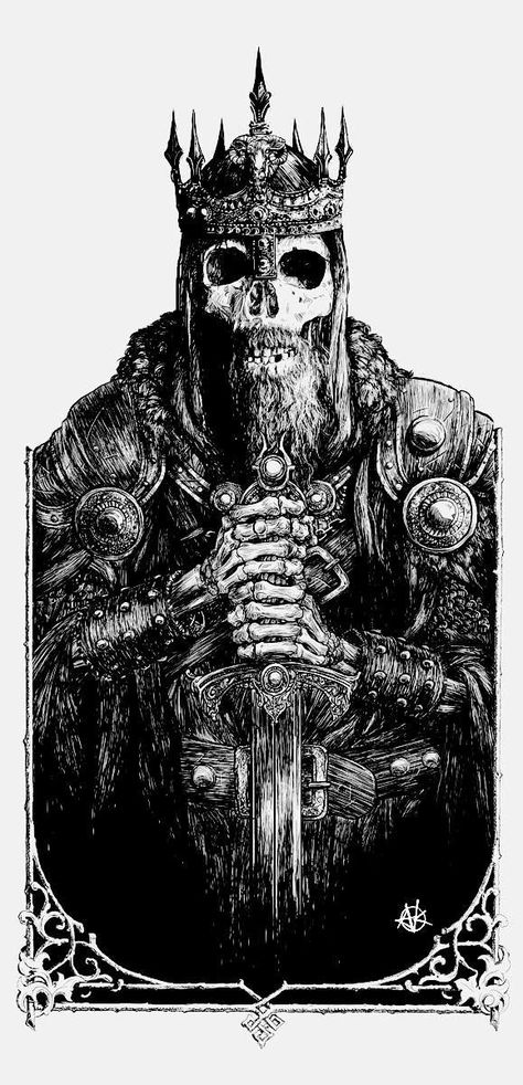 The 80 Wisdom Sayings of the #Vikings #skulls #horror For more great pins go to @KaseyBelleFox Witch King Of Angmar, Art Noir, Art Of Manliness, 흑백 그림, 다크 판타지, Viking Tattoos, Arte Obscura, 문신 디자인, A Skull