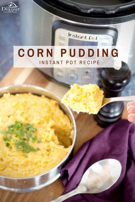 Corn pudding casserole is a savory dish that combines so much flavor in every bite that you’re going to want to eat seconds, and possibly thirds. Not only can you mix and add in different ingredients to this southern corn pudding, but you can also give it an entirely new life with every new ingredient! #devourdinner #sidedish #sidedishrecipe #easysidedish #cornpudding #cornpuddingcasserole #cornpuddingrecipe #holidaysidedish #thanksgivingrecipe #southerncornpudding #easyrecipe #instantpot #yum Instant Pot Corn Pudding, Southern Corn Pudding, Casserole Bread, Southern Corn, Corn Pudding Casserole, Instant Pot Corn, Cornbread Pudding, Thanksgiving Board, Spicy Corn