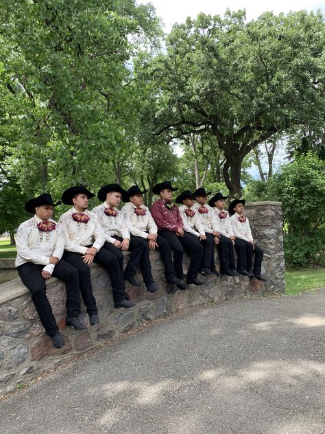 Chambelan Charro Outfits, Charro Quince Damas, Charro Quince Court, Maroon Chambelanes Outfits, Quince Charro Chambelanes, Mariachi Chambelanes Outfits, Mexican Chambelanes Outfits, Red Charro Chambelanes Outfits, Charro Chambelanes Outfits Quinceanera