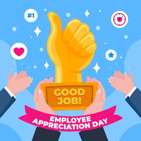 Flat employee appreciation day illustrat... | Premium Vector #Freepik #vector #career-jobs #flat-illustration #occupation #design-illustration Employee Day, Employee Appreciation Day, Day Illustration, Employee Appreciation, Calendar Design, Flat Illustration, Good Job, Vector Photo, Design Illustration