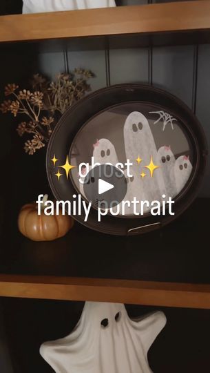 132K views · 21K reactions | 👻Ghost family portrait👻 Such a fun and easy diy for you or your kids! Make a generic little family or customize it to fit your own (we have four girls, hence the 🎀)! Thank you so much for the inspo, @andrea.nelson.art 

**Supplies I used are linked in my Amazon Storefront under
“Fall/Halloween”

✨Ghost Family Portrait✨
- paper (I used construction paper, could also use card stock)
- white acrylic paint (I put mine in a bottle from Dollar Tree for an easier pour, could totally do it straight from the bottle)
- squeegee (or an old credit/debit/gift card works!)
- frame (mine was $10 from Hobby Lobby)
- markers (for eyes/any detailing- I used acrylic markers)

👻Trace the shape of the frame over paper so you know how much space you’re working with.

👻Squeeze h Halloween Ghost Family, Andrea Nelson Art, Mansion Party, Ghost Family, Ghost Diy, Halloween Wood Crafts, Scary Decorations, Acrylic Markers, Halloween Window