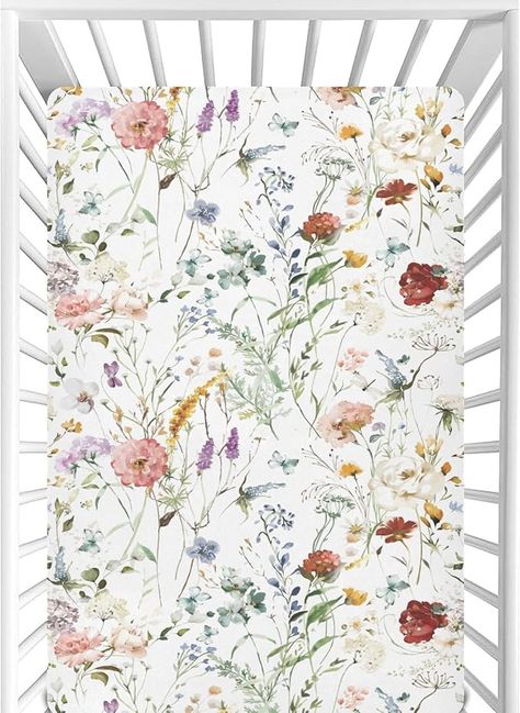 Amazon.com: CaTaKu Wildflower Boho Mini Crib Sheets for Girls Boys Baby Mattress Sheets Fitted, Soft Toddler Nursery Bed Sheets Neutral 28"x 52" : Baby