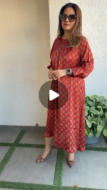 Modal Silk Dresses, Modal Silk Ajrakh Kurti, Ajrakh Dresses, A Line Kurti, Silk Kurti, Western Wear, Silk Dress, Silk, Dresses