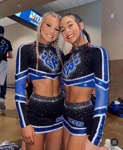 Cheer Athletics Panthers, Cheer Fits, All Star Cheer Uniforms, Cheer Costumes, Cheer Season, Allstar Cheer, Cheer Things, Dance Uniforms, Cheerleading Photos