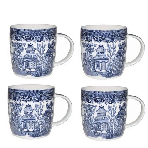 PRICES MAY VARY. Quintessential English, made by Churchill China 1795 in the heart of The English Potteries Churchill Blue Willow Mug Set Vintage Coffee Cups, English Pottery, Tableware Design, Blue And White China, Blue Willow, White Coffee, Vintage Coffee, Cups And Mugs, Classic Collection