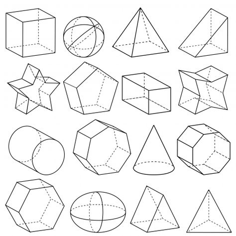 A printable that includes a collection of 3D shapes. This printable can be used in a variety of ways, from naming shapes to coloring. For a bigger challenge, see if they can count the number of sides each shape has. Shapes can also be cut out and used for a sorting activity. #shapes #3d #printable #math #geometry Mathematics Drawing, Practice Drawing Shapes, Geometrical Drawing, Drawing Fundamentals, Running Drawing, Drawing Shapes, Shape Drawing, Shapes Drawing, Geometric Shapes Drawing