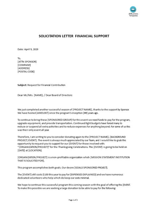 Financial Solicitation Letter for Donation main image Solicitation Letter For Donation, Solicitation Letter, Donation Letter, Financial Help, Fundraising Ideas, Credit Card Processing, Financial Assistance, Knife Design, Board Of Directors