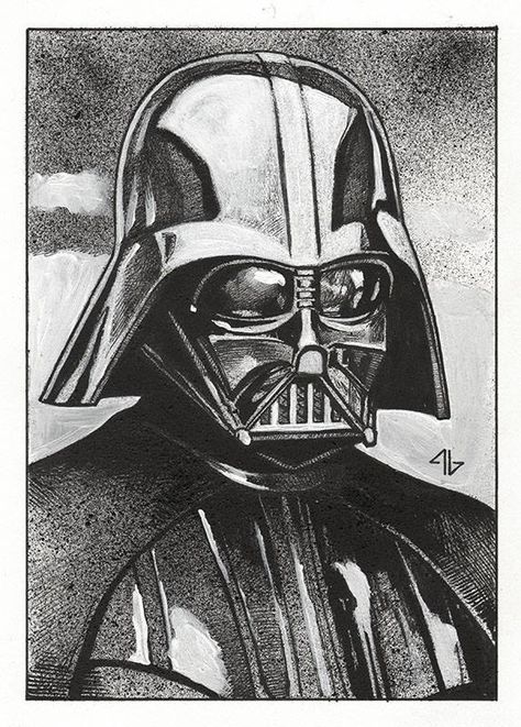 Star Wars - Darth Vader by Adi Granov * Darth Vader Dibujo, Darth Vader Cartoon, Darth Vader Tattoo Design, Darth Vader Drawing, Tattoo Skate, Darth Vader Quotes, Darth Vader Tattoo, Star Wars Art Drawings, Adi Granov