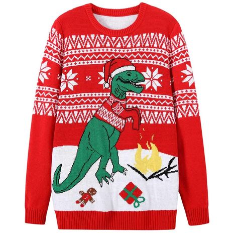 PRICES MAY VARY. Material: Christmas ugly sweaters made of Acrylic, extremely soft and high quality - will not shrink or itch, built to last, comfortable and lightweight for wearing. Feature: Cute Christmas pattern print sweater is round neck, long sleeve, Classic Christmas patterns ,the sweater has a Santa Claus ,Dinosaur and Snowflakes print on it, feels active. Long sleeve pullover sweater with a fun and festive Santa Claus and Dinosaur holiday design- Best Holiday Outfit. Occasions: Funny Xm Christmas Sweaters Women, Ugly Sweater Ideas, Cute Christmas Pattern, Dinosaur Sweater, Mens Ugly Christmas Sweater, Christmas Sweaters For Women, Funny Christmas Sweaters, Xmas Sweater, Dinosaur Christmas