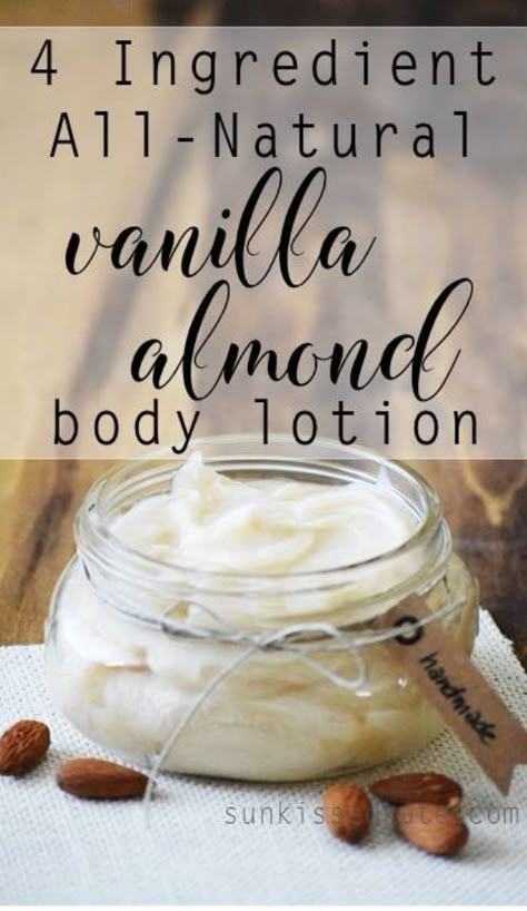 DIY Lotion Recipes - 4-Ingredient Vanilla Almond Body Lotion - How To Make Homemade Lotion - Natural Body and Skincare Recipe Ideas - Use Essential Oils, Coconut and Avocado and Shea Butter, Goats Milk, Lavender, Peppermint - Non Greasy and Whipped Versions for Dry Skin, Face and Body http://diyjoy.com/diy-lotions Face Recipes, Better Routine, Diy Lotion Recipe, Hair Craft, Natural Body Lotion, Diy Body Butter, Lotion Recipe, Diy Lotion, Diy Kosmetik