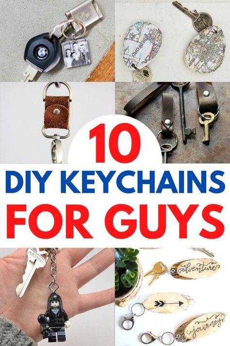 Key Ring Diy Crafts Gift Ideas, Unique Keychains For Men, Homemade Keychains For Him, Diy Mens Keychain, Diy Male Jewelry, Men’s Keychain Ideas, Masculine Keychain Diy, Diy Keychain Ideas Easy For Men, Diy Key Rings Handmade Gifts