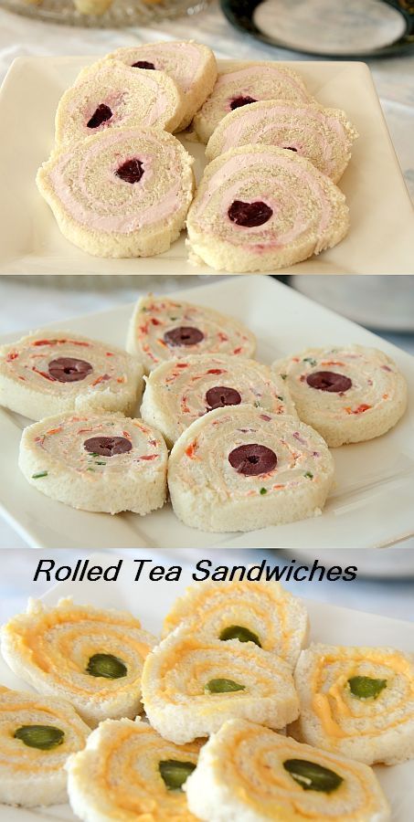 These dainty rolled tea sandwiches are a throwback to the 60s but I think they stand the test of time. Simple, elegant and filling... Tea Party Sandwiches, Tea Sandwiches Recipes, Afternoon Tea Recipes, Party Sandwiches, High Tea Party, Mini Sandwiches, Tea Party Food, Tea Sandwiches, Christmas Tea