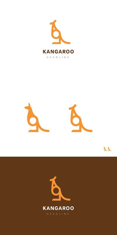 Kangaroo Logo Design, Summer Australia, Kangaroo Logo, Logo Variations, Happy Australia Day, Logo Design Modern, 10 Logo, Yoga Logo, Moon Logo