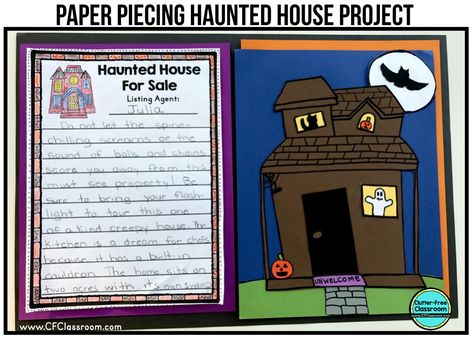 Haunted House for Sale Writing Project and Craft Ideas | Jodi Durgin Education Co. Haunted House Writing, Haunted House For Sale, Haunted Houses For Sale, Halloween Writing Activities, Large Castle, October Writing, Halloween Writing Prompts, Car Organizers, Homework Ideas