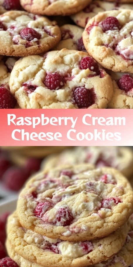 Raspberry White Chocolate Stuffed Cookies Indulge in the perfect balance of tart raspberries and creamy white chocolate with these stuffed cookies. A delicious treat for any occasion! #CookieRecipes #BakingInspiration #RaspberryWhiteChocolate #HomemadeTreats #DessertIdeas #SweetSensations #DelightfulBites #BakeWithLove #FruitAndChocolate #YummyInMyTummy Raspberry Cream Cheese Cookies, Chocolate Stuffed Cookies, Raspberry White Chocolate Cookies, Raspberry Cream Cheese, Raspberry White Chocolate, Raspberry Desserts, Stuffed Cookies, Raspberry Cream, White Chocolate Cookies