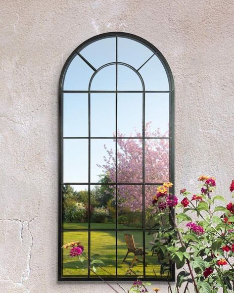 Arched Window Garden Mirror Arched Window Mirror, Garden Mirror, Window Garden, Classic Window, Garden Mirrors, Rustic Mirrors, Outdoor Mirror, Garden Windows, Window Mirror