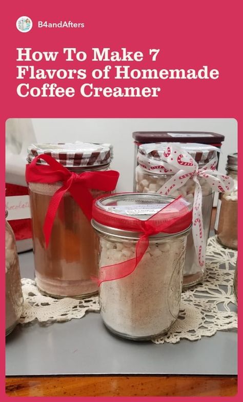 Powdered Coffee Creamer Recipe, Flavored Coffee Creamer Recipes, Diy Hot Chocolate Mix, Coffee Creamer Recipes, Homemade Coffee Creamer Recipe, Diy Coffee Creamer, Cinnamon Hot Chocolate, Peanut Butter Hot Chocolate, Powder Coffee Creamer