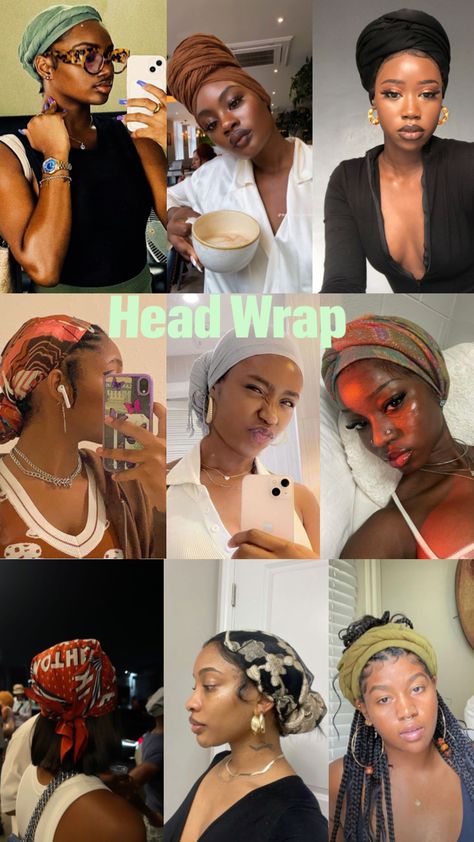 Natural hairstyles ideas #naturalhair #blackwomen #beauty Headwrap Hairstyles, African Hair Wrap, Protective Hairstyles For Natural Hair, Quick Natural Hair Styles, Hair Wrap Scarf, Hair Scarf Styles, Mode Turban, Head Scarf Styles, Protective Hairstyles Braids