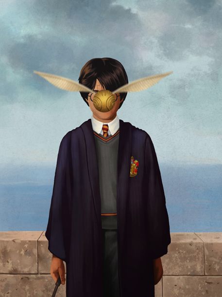 this is pretty cool. I guess it'd be harry magritte. lol, I'm super funny #Iknow #harrypotter #magritte Art Harry Potter, Harry Potter Painting, Tapeta Harry Potter, Art Geek, Behind Blue Eyes, René Magritte, Theme Harry Potter, Potter Art, Art Parody