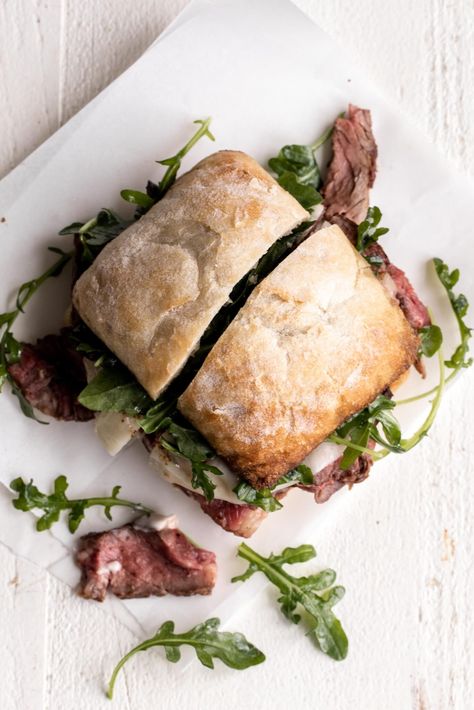 Ribeye Steak Sandwich, Roast Beef And Horseradish, Horseradish Mayo, Ciabatta Rolls, Horseradish Recipes, Steak Sandwich Recipes, Grilled Ribeye Steak, Sliced Steak, Steak Sandwich