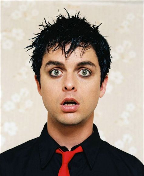 Beatles Songwriting Academy: Under The Influence: Billie Joe Armstrong (Green Day) Joe Armstrong, Billie Joe Armstrong, Red Tie, Green Day, Black Shirt, Green, Red, Hair, Black