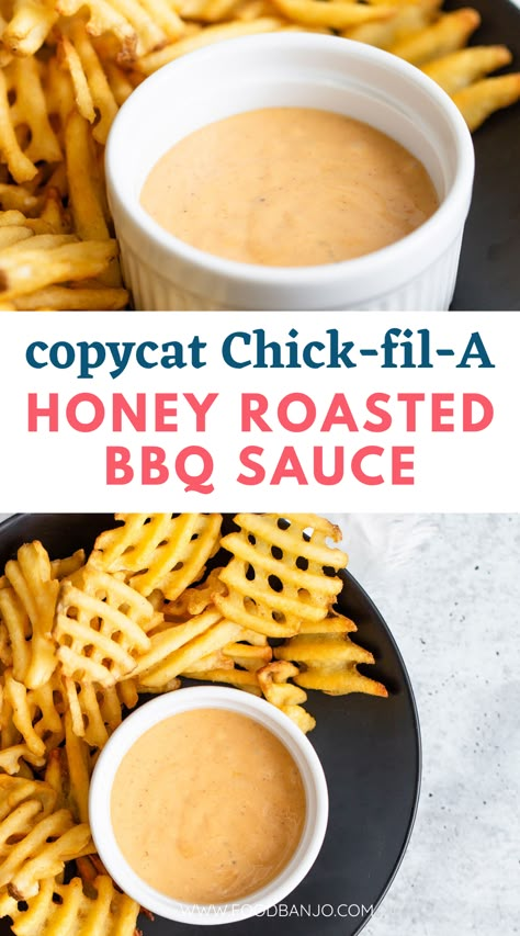 honey roasted bbq sauce Honey Bbq Sauce Recipe, Homemade Horseradish, Honey Mustard Recipes, Mustard Bbq Sauce, Copycat Chick Fil A, Fries Chicken, Chick Fil A Sauce, Homemade Honey Mustard, Honey Bbq Sauce