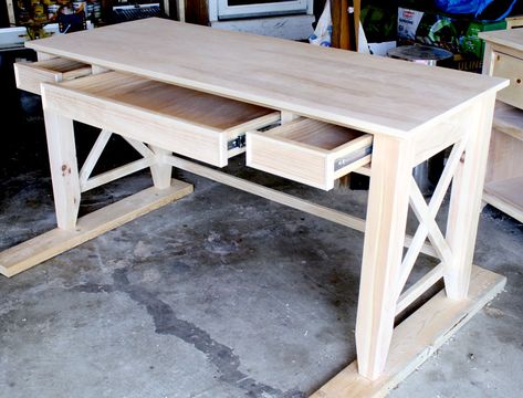 How to build a DIY writer's desk. Tutorial and free plans by Jen Woodhouse | The House of Wood Diy Writing Desk, Diy Desks, Writer's Desk, Jen Woodhouse, Diy Desk Plans, Writers Desk, Vanity Tables, Farmhouse Office, Woodworking Desk