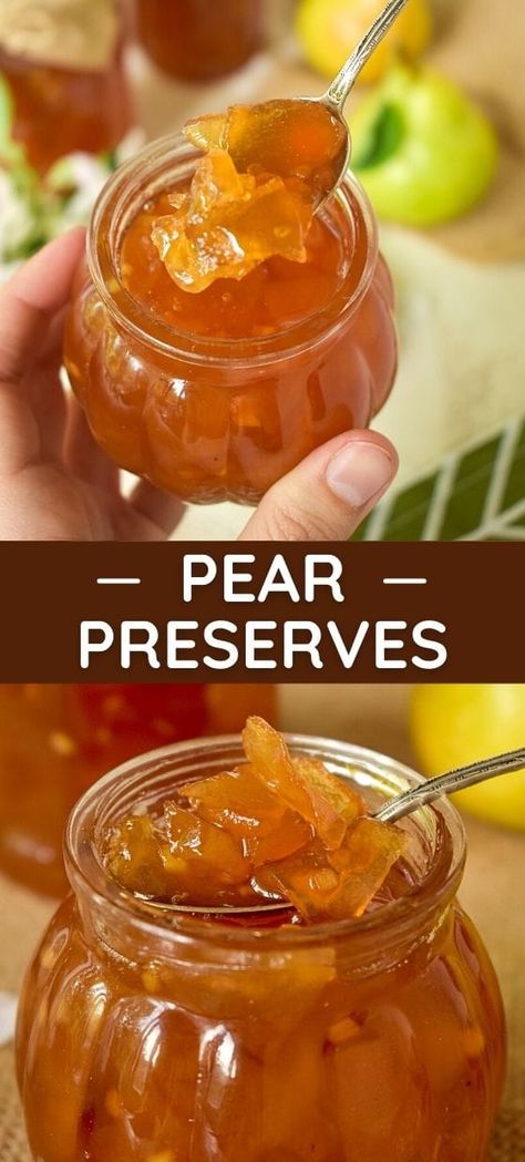 Pear Preserves - Pear Preserves Recipe, Pear Recipes Easy, Pear Dessert Recipes, Canning Pears, Pear Preserves, Fruit Butter, Plant Vegetables, Canned Pears, Pear Dessert